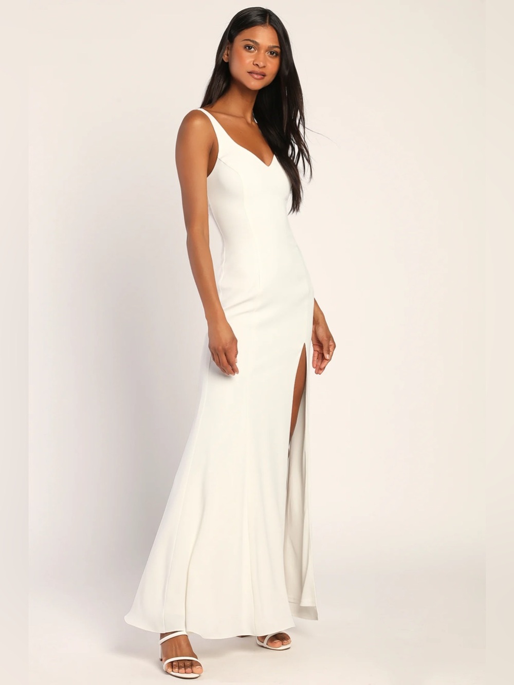 Lulu’s Eternal Adoration White Mermaid Maxi Dress, size M - Picture 2 of 4